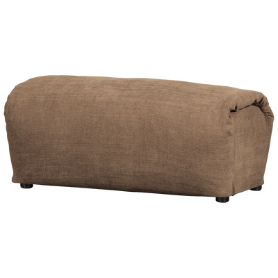 Baggy hocker geweven stof naturel melange
