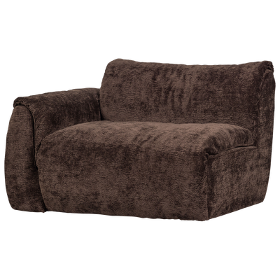 Baggy 1-zits element met arm links geweven chenille oudroze