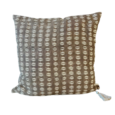 Handpainted cushion dark brown 60x60 cm