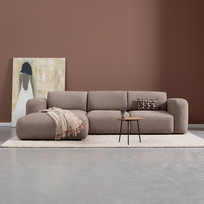Riva Hoekbank Bruin, Chaise Longue