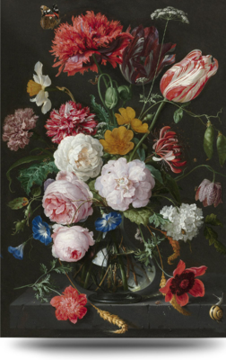 Canvas schilderij Bloemen in vaas - Jan Davidsz De Heem