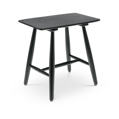 Bast houten krukje zwart