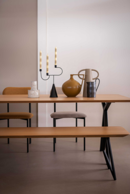Studio HENK tafel Slim X-type Rechthoekig, zwart frame - Smart Collectie