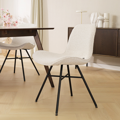 Eetkamerstoel Noa-Fé gestoffeerd - zwart onderstel