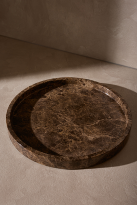 Dienblad rond met rand Bruin
