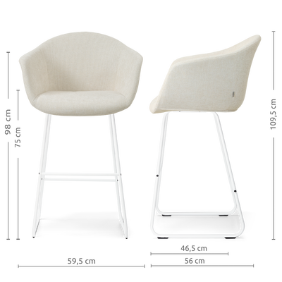 Nino-Otis - wit onderstel - 75 cm