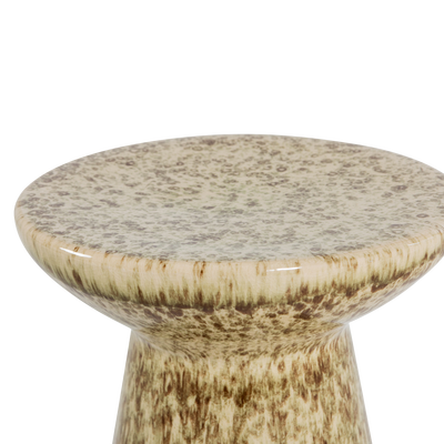 Fleck bijzettafel 43xo35 cm keramiek lichtbruin melange