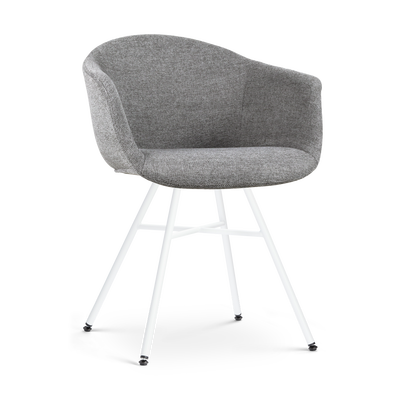 Eetkamerstoel Noa-Otis wit onderstel met armleuningen