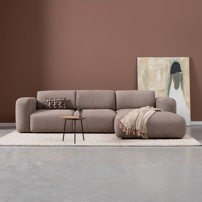 Riva Hoekbank Bruin, Chaise Longue