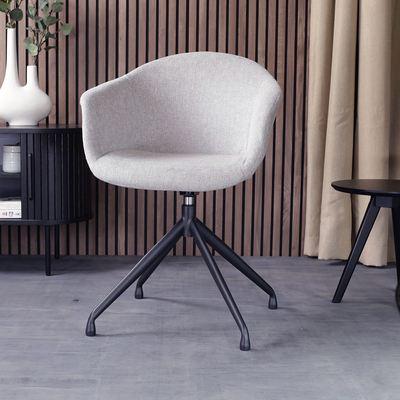 Draaibare eetkamerstoel Nola-Otis - zwart onderstel