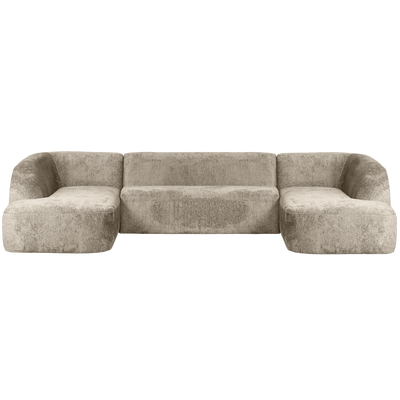 Sloping u-vorm bank off white melange
