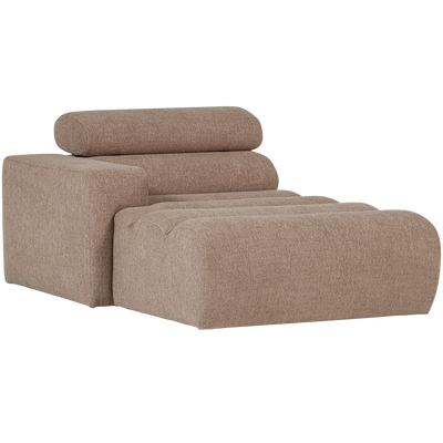 Novi chaise longue element arm links ribstof terra