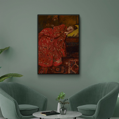 Walljar plexiglas schilderij - Breitner - Meisje In Rode Kimono