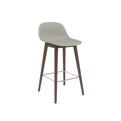 Muuto barkruk met rugleuning Fiber Counter Stool Wood Base