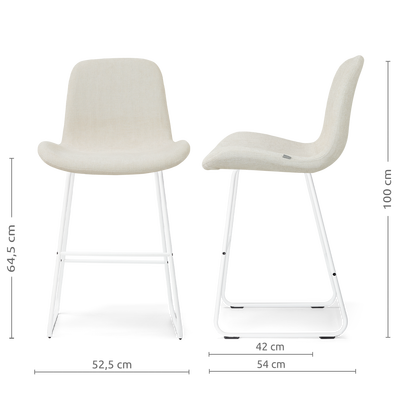 Barkruk Nino-Fé - wit onderstel - 65 cm