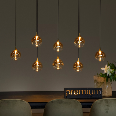 Hanglamp Gisela 8-lichts - Amber