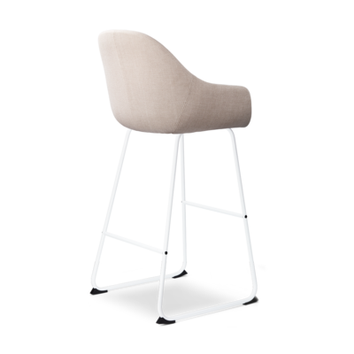 Barkruk Nino-Mae met armleuningen - wit onderstel 75 cm