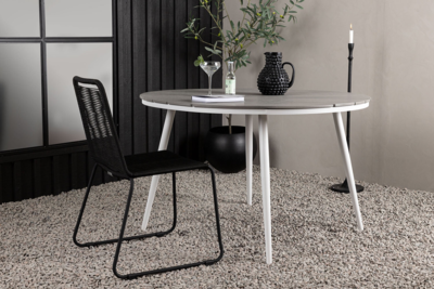 Solis Tuintafel - ø120cm - Wit Grijs