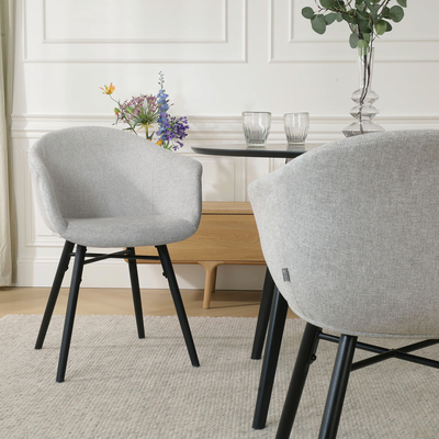 Eetkamerstoel Nena-Otis - zwart houten onderstel