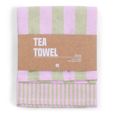 Theedoek Olivia set van 2