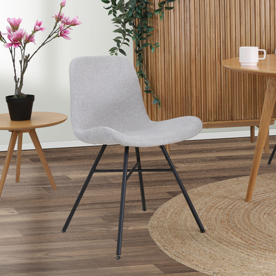 Eetkamerstoel Noa-Fé gestoffeerd - zwart onderstel