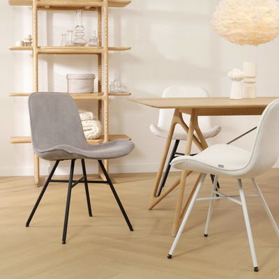 Eetkamerstoel Noa-Fé gestoffeerd - zwart onderstel