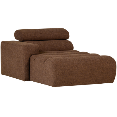 Novi chaise longue element arm links ribstof terra