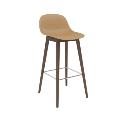Muuto barkruk met rugleuning Fiber Bar Stool Wood Base