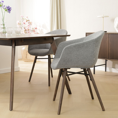 Eetkamerstoel Nena-Otis walnoot houten onderstel