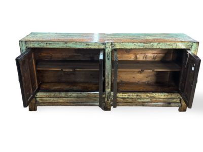 Dressoir 4 deurs blauw/groen lak