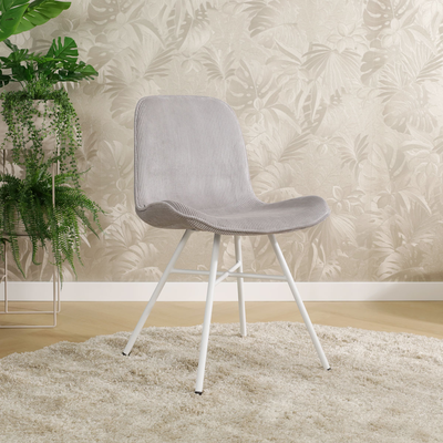 Eetkamerstoel Noa-Fé gestoffeerd - wit onderstel