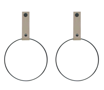 Leren handdoekring maat M (ring zwart)