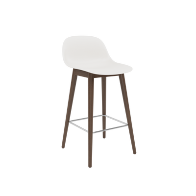 Muuto barkruk met rugleuning Fiber Counter Stool Wood Base