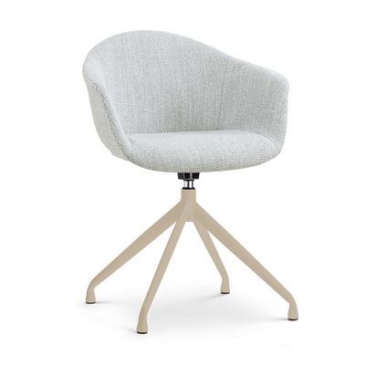 Draaibare eetkamerstoel Nola-Otis met armleuningen - beige onderstel
