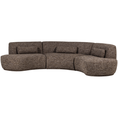Batavier half ronde bank 6-zits velvet bruin melange