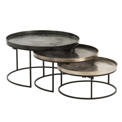 Bijzettafels Rond aluminium - Set van 3