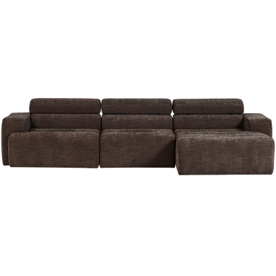 Novi chaise longue bank rechts donkerbruin melange