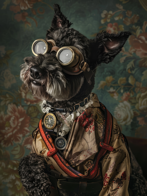 Canvas schilderij van een Kerry Blue Terrier