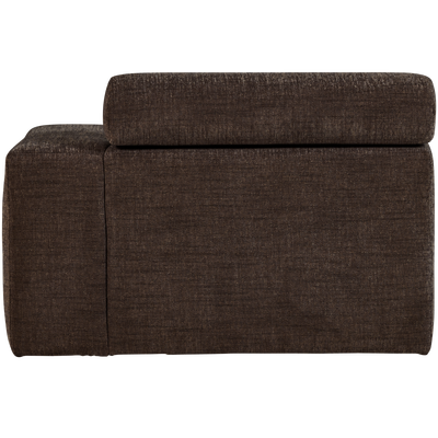 Novi chaise longue element arm rechts boucle karamelbruin