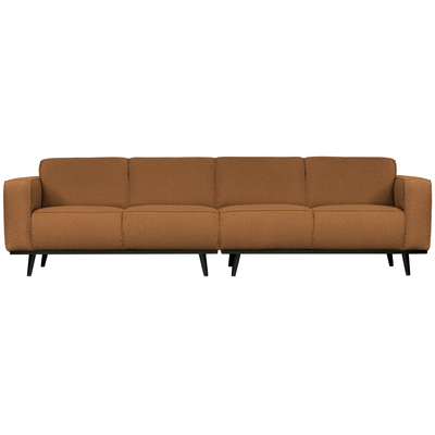 Statement 4-zits bank 280 cm chenille velvet perzikroze