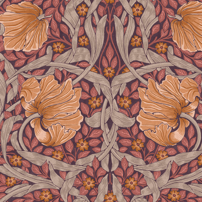 vliesbehang william morris at home pimpernel plum