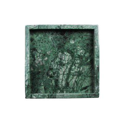 Marmer dienblad 30x30cm - groen