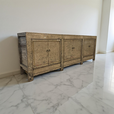 Dressoir 6 deur olijf/groen lak uniek