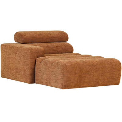 Novi chaise longue element arm links ribstof terra