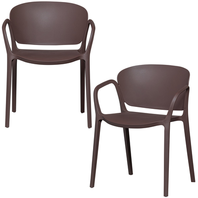 Bent tuinstoel kunststof paars/bruin