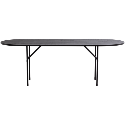 Arthur eettafel ovaal met h-poot eiken zwart [fsc]