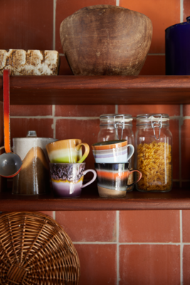 HKliving cappuccino mok 70's Ceramics - Solid - set van 4
