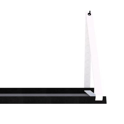 Stalen wandplank 70x20cm - incl. leren plankdragers