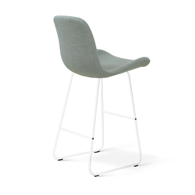 Barkruk Nino-Fé wit onderstel rib beige 75 cm