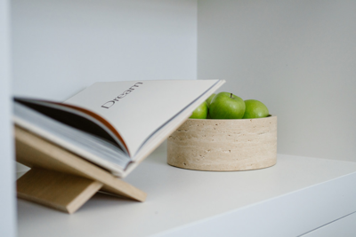 Travertine fruitschaal